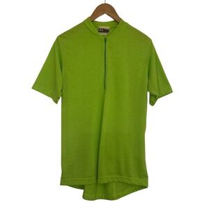 Vintage Nashbar Cycling Jersey Lime Green Akwatek Zip Road Bike Shirt Large USA